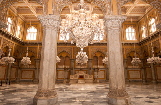 Inside the Chow Mohalla Palace in Hyderabad India